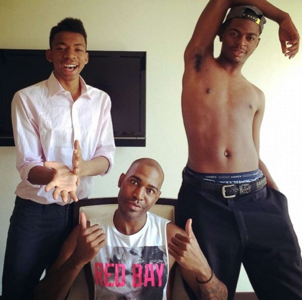 PHOTO: Brown's sons, Chris and Jason, tease their dad in this past Father's Day photo.