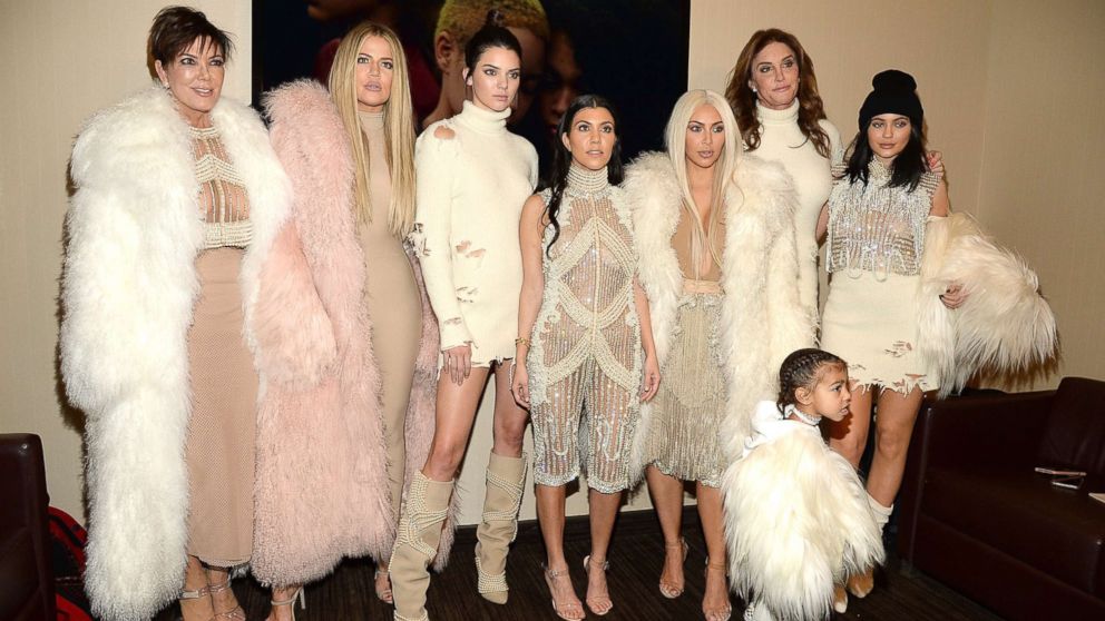 PHOTO: Khloe Kardashian, Kris Jenner, Kendall Jenner, Kourtney Kardashian, Kim Kardashian West, North West, Caitlyn Jenner and Kylie Jenner attend Kanye West Yeezy Season 3 at Madison Square Garden on Feb. 11, 2016 in New York City. 