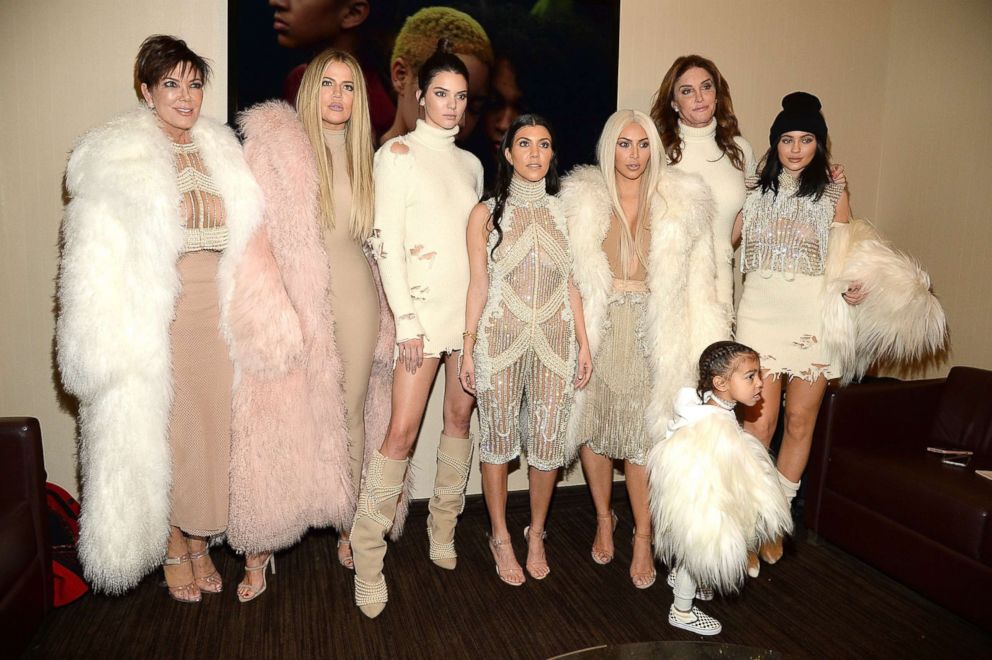 PHOTO: Khloe Kardashian, Kris Jenner, Kendall Jenner, Kourtney Kardashian, Kim Kardashian West, North West, Caitlyn Jenner and Kylie Jenner attend Kanye West Yeezy Season 3 at Madison Square Garden, Feb. 11, 2016, in New York City. 