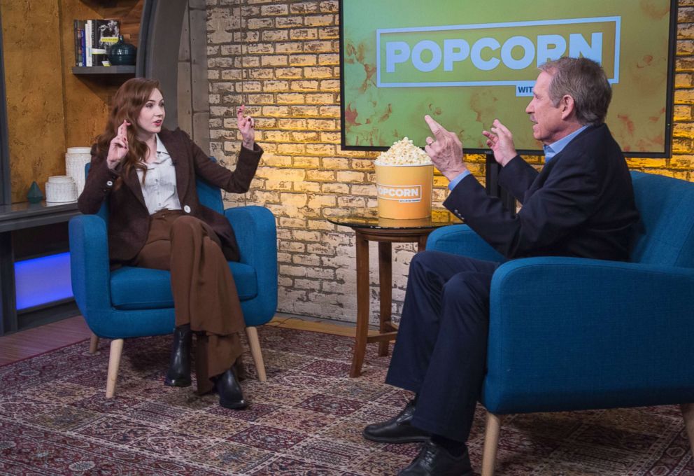 PHOTO: Karen Gillan appears on "Popcorn with Peter Travers" at ABC News studios, April 19, 2018, in New York City.