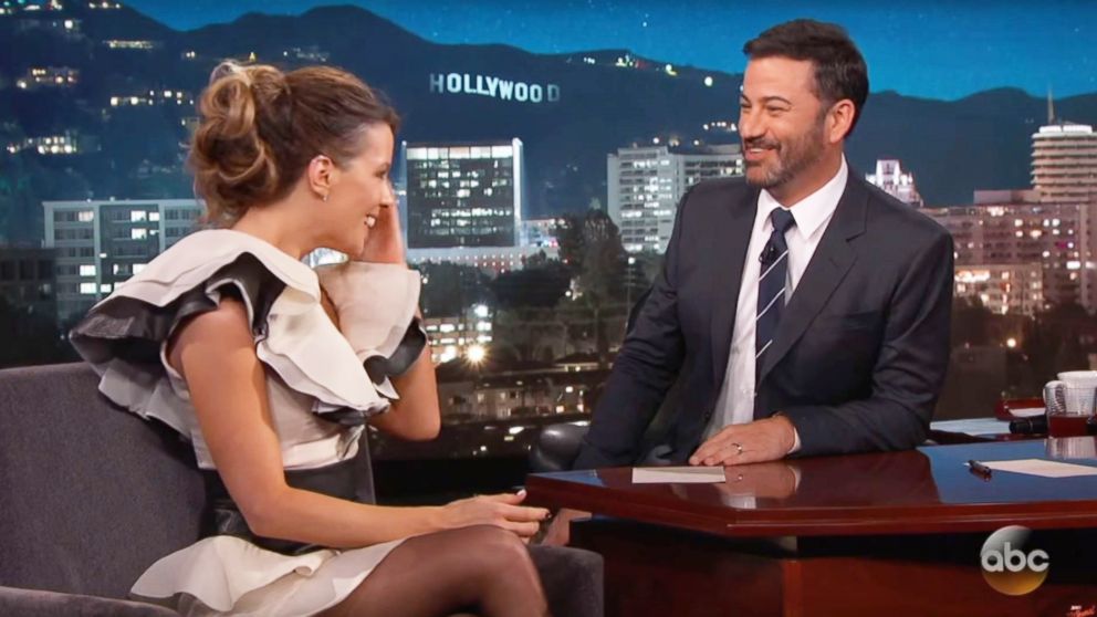 Kate Beckinsale appears on "Jimmy Kimmel Live!" Aug. 1, 2017.