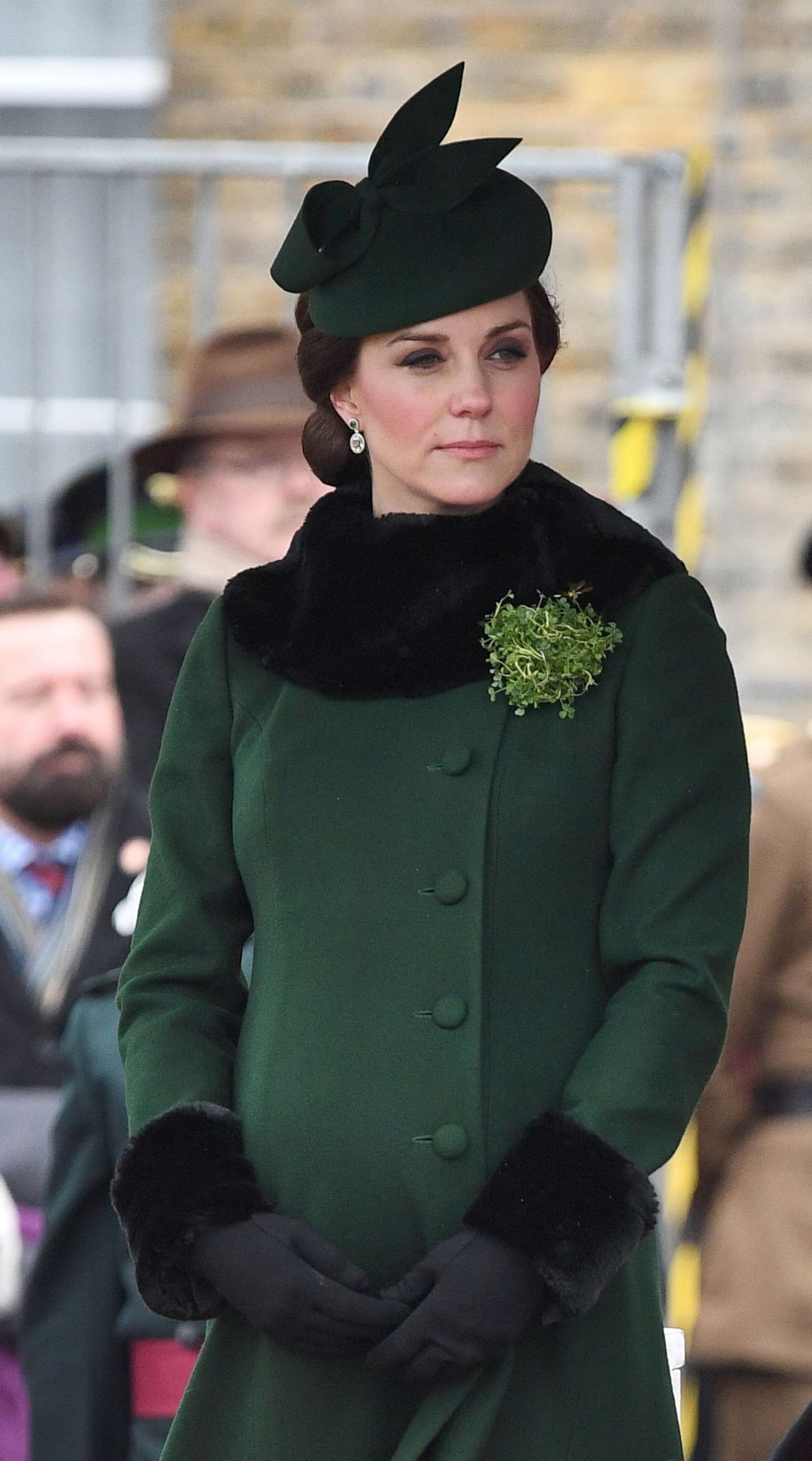 PHOTO: Duchess of Cambridge, Kate Middleton at the St. Patrick's Day Parade in Cavalry Barracks, Hounslow, West London, March 17, 2018.