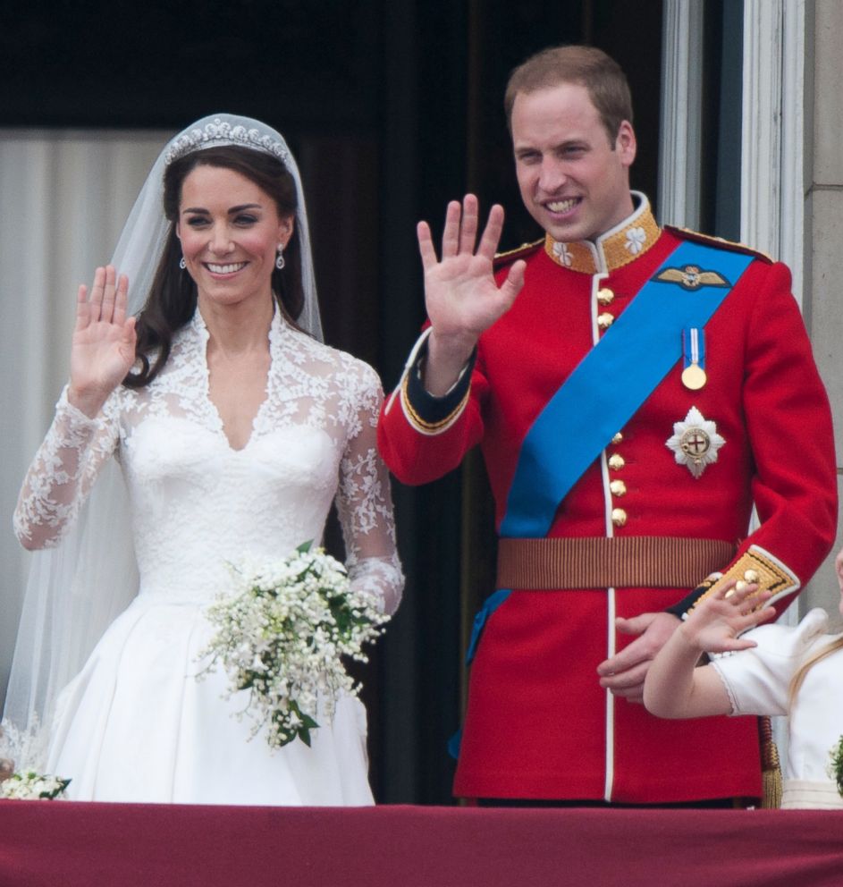 PHOTO: Catherine, Duchess of Cambridge and Prince William, Duke of Cambridge on the balcony at Buckingham Palace, following their wedding at Westminster Abbey, April 29, 2011, in London.