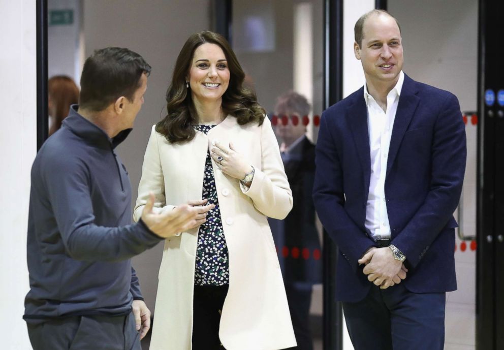 PHOTO: Catherine, Duchess of Cambridge and Prince William, Duke of Cambridge meet wheelchair basketball players during their visit to the Copperbox Arena, March 22, 2018 in London.