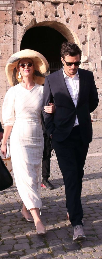 PHOTO: Katy Perry and Orlando Bloom are seen visiting the Colosseum, April 28, 2018, in Rome.