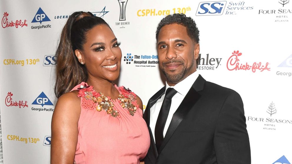 TV personality Kenya Moore and her husband Marc Daly attend Carrie Steele-Pitts Home 130th Anniversary Gala at Four Seasons Hotel, March 24, 2018, in Atlanta.