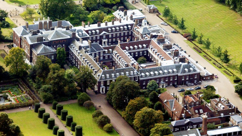 An aerial view of Kensington Palace, London, is seen in this undated photo *
