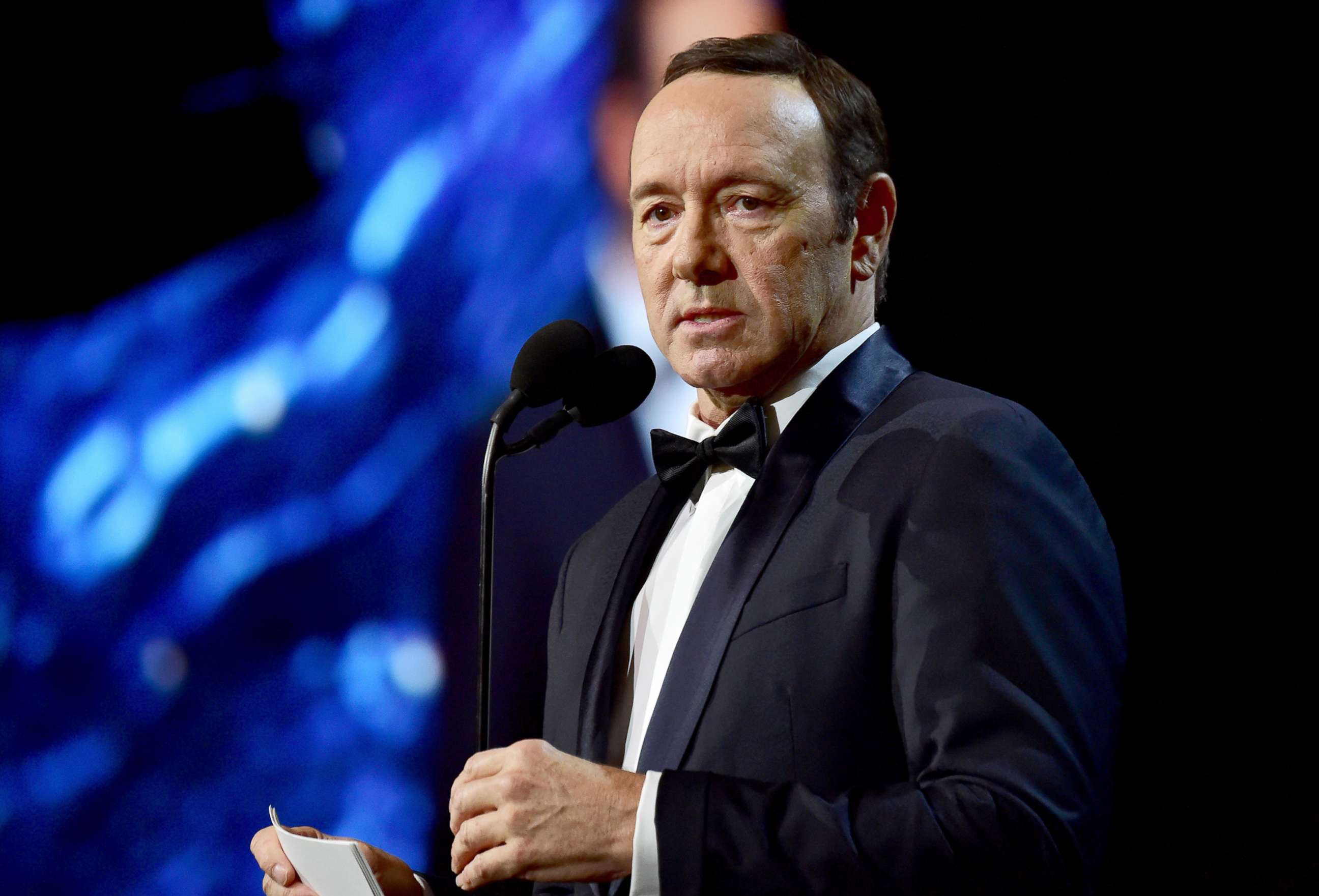 PHOTO: Kevin Spacey speaks at the 2017 AMD British Academy Britannia Awards, Oct. 27, 2017 in Beverly Hills, Calif. 