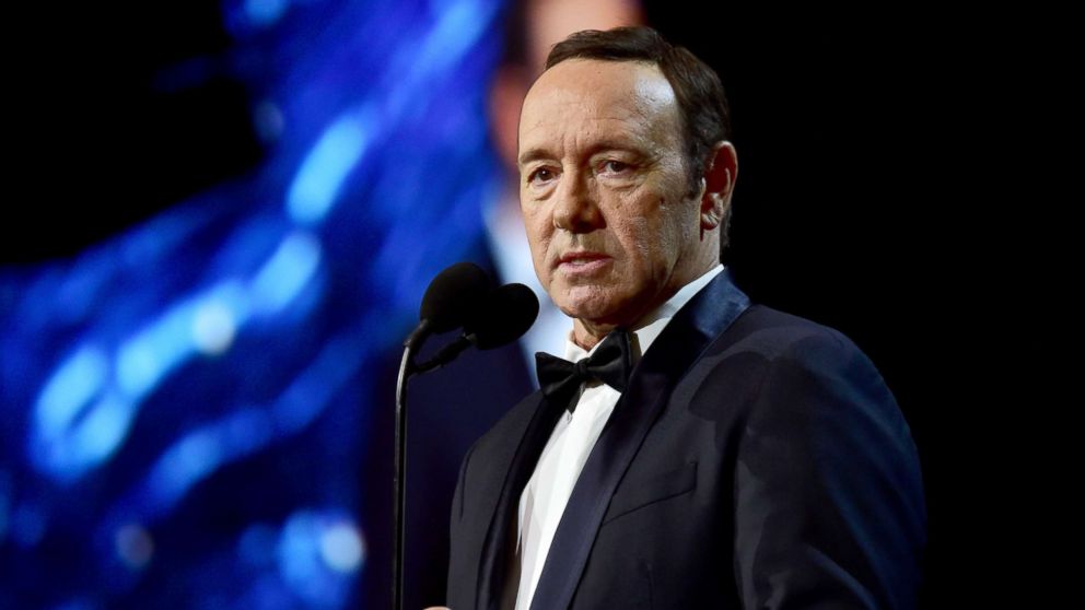 PHOTO: Kevin Spacey speaks onstage at the 2017 AMD British Academy Britannia Awards, Oct. 27, 2017, in Beverly Hills, California. 