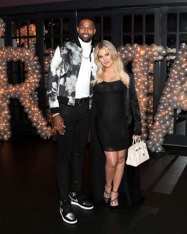 PHOTO: Tristan Thompson and Khloe Kardashian pose for a photo as Remy Martin celebrates Tristan Thompson's Birthday at Beauty & Essex, March 10, 2018, in Los Angeles. 