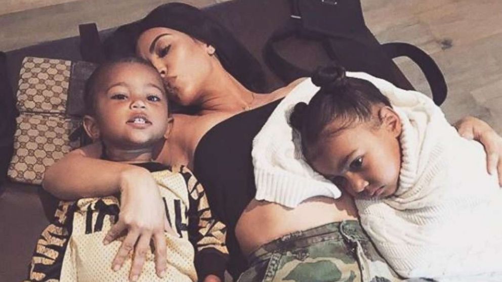 PHOTO: Kim Kardashian posted this photo of herself with her children Saint and North West to her Instagram account.