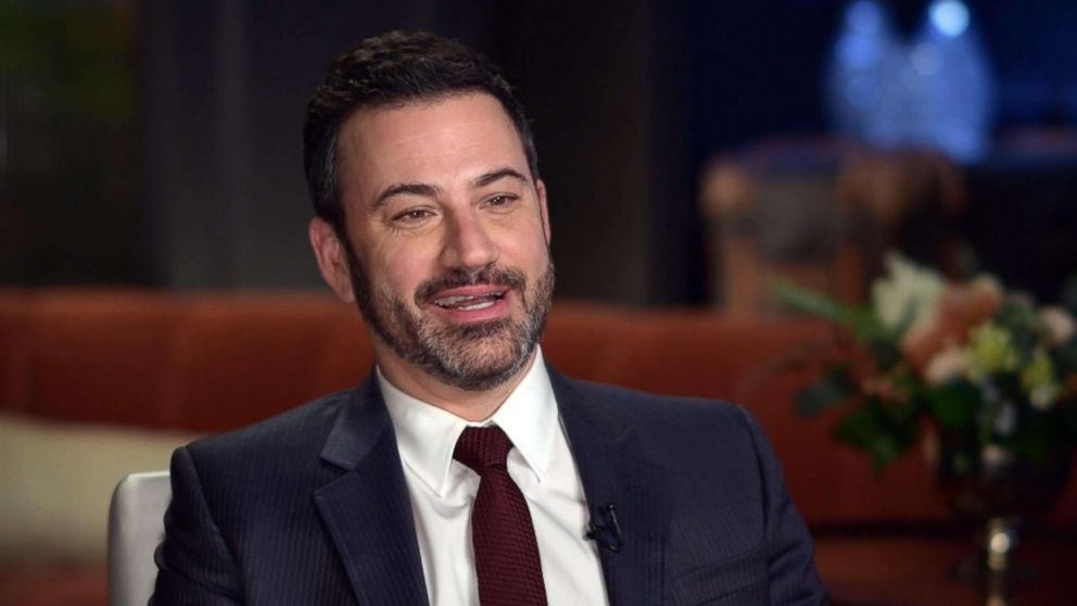 PHOTO: Jimmy Kimmel speaks with  Paula Faris on "Good Morning America."