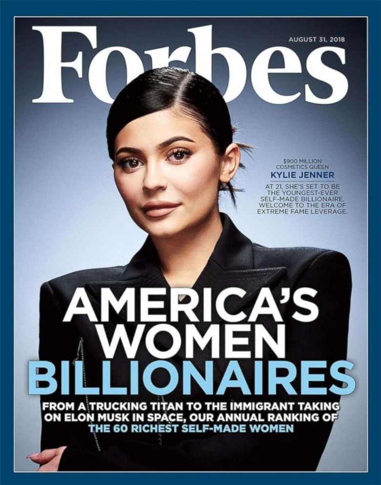   PHOTO: Kylie Jenner appears on the front page of Forbes magazine on August 31, 2018. 