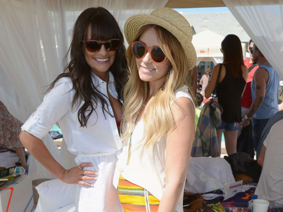 PHOTO: Actress Lea Michele and Lauren Conrad attend day 1 of LACOSTE L!VE Hosts a desert pool party in celebration of Coachella, April 14, 2012, in Thermal, Calif.