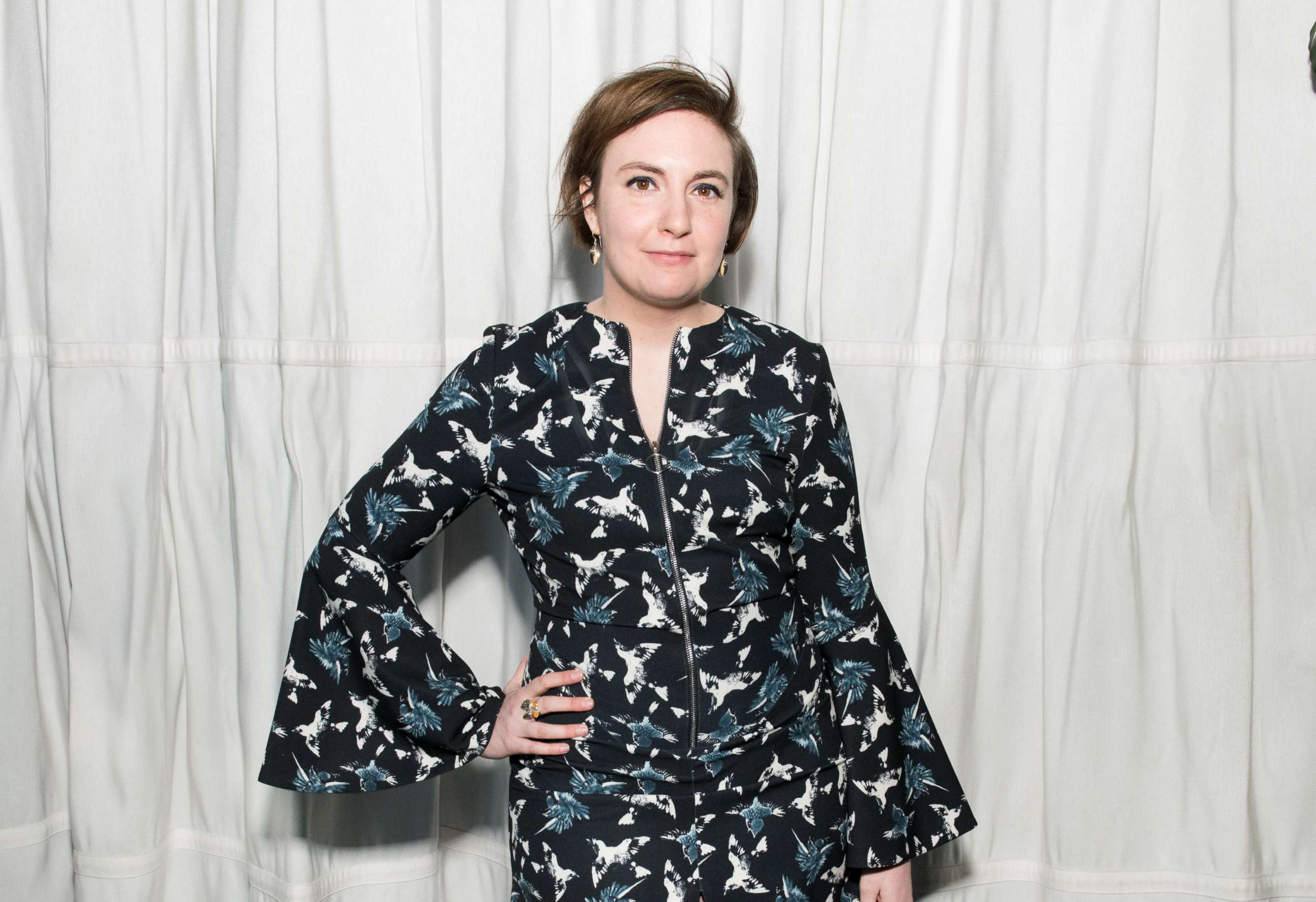 PHOTO: Lena Dunham attends the Brilliant Minds Initiative dinner at Gramercy Park Hotel Rooftop, May 1, 2018 in New York City.
