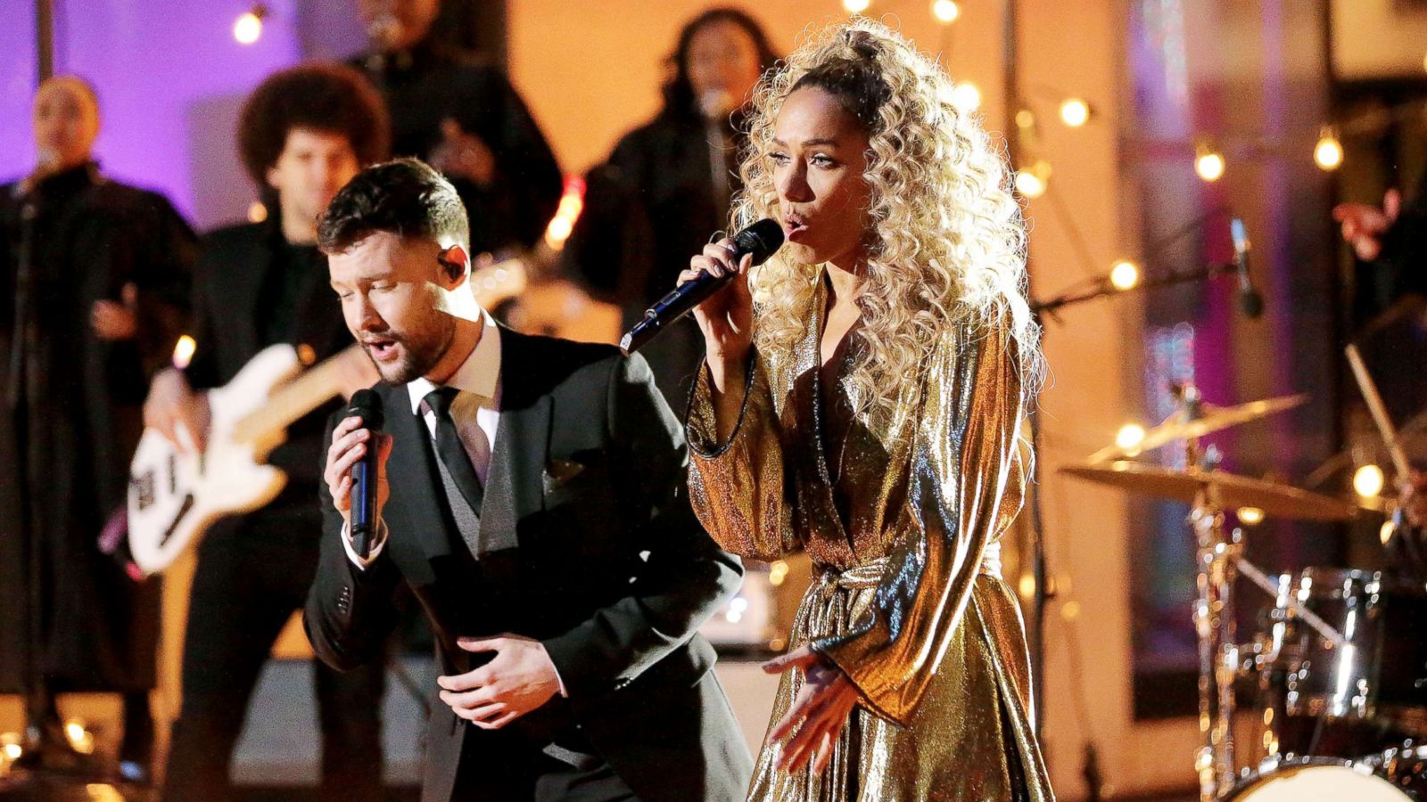 PHOTO: Leona Lewis performs her new single with Calum Scott on The One Show on Feb. 14, 2018, in London.