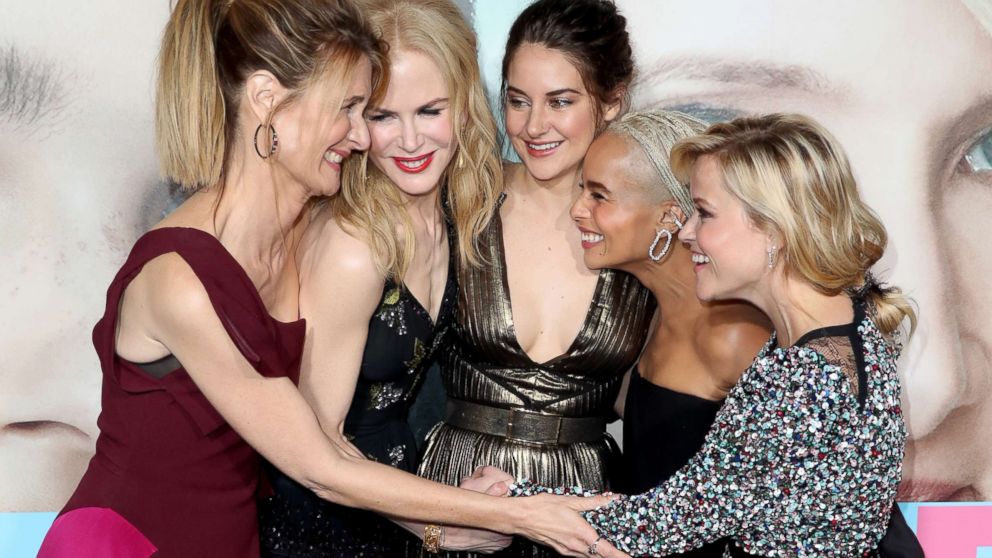 PHOTO: (L-R) Laura Dern, Nicole Kidman, Shailene Woodley, Zoe Kravitz, and Reese Witherspoon attend the premiere of HBO's "Big Little Lies" at TCL Chinese Theater, Feb. 7, 2017 in Hollywood, Calif. 