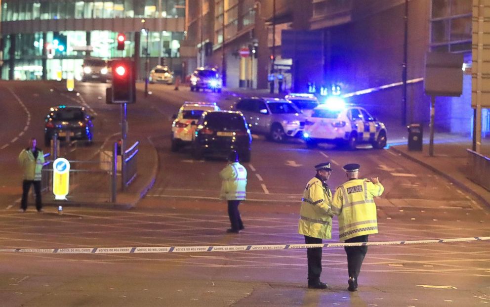PHOTO: In this file photo dated May 23, 2017, emergency services at Manchester Arena after a bomb went off during an Ariana Grande concert, in Manchester, U.K.