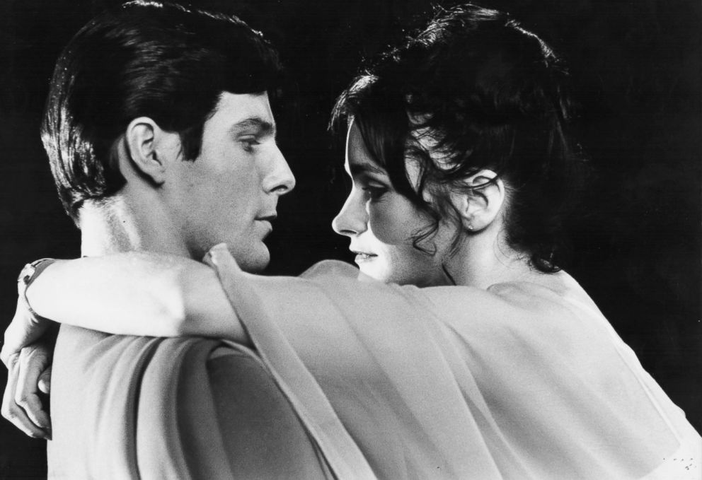 PHOTO: Actors Christopher Reeve and Margot Kidder in a scene from the movie 'Superman', 1978.