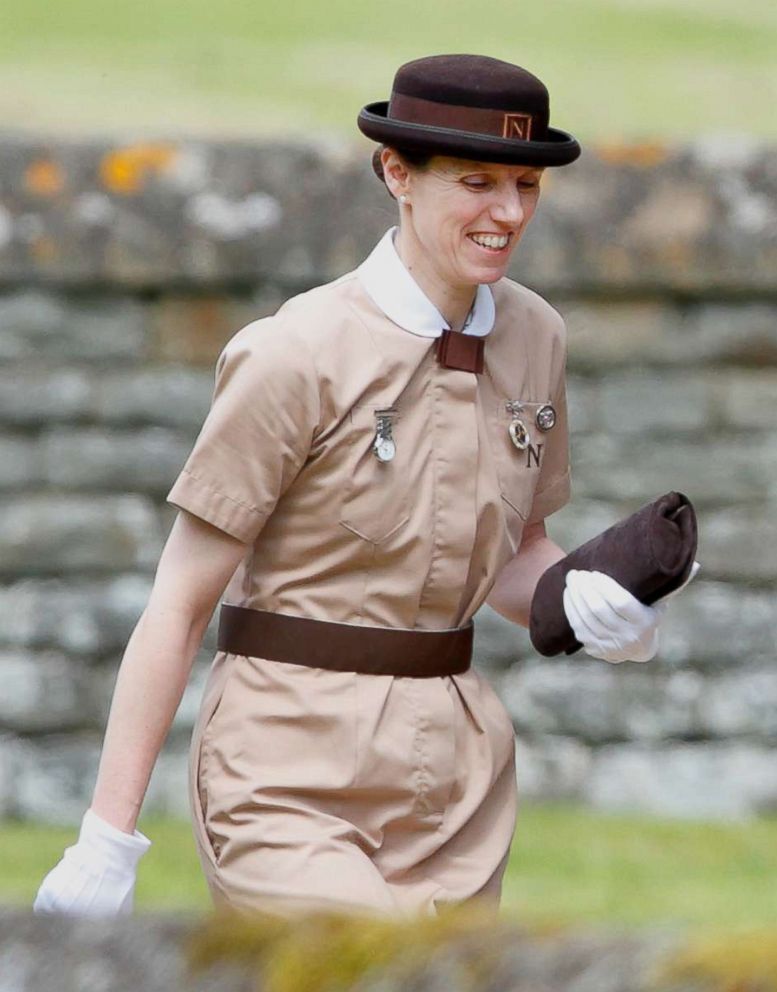 PHOTO: Maria Teresa Borrallo (nanny to Prince George of Cambridge and Princess Charlotte of Cambridge) attends the wedding of Pippa Middleton and James Matthews at St. Mark's Church on May 20, 2017 in Englefield Green, England.