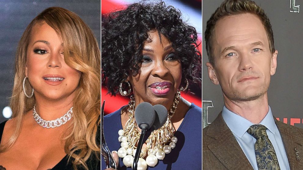 Mariah Careyb attends an event in Tel Aviv on June 26, 2017 | Gladys Knight speaks on April 1, 2016 in Newark, N.J.| Neil Patrick Harris attends an event on Jan. 11, 2017, in New York City.