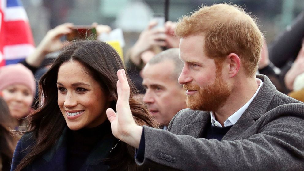 PHOTO: Meghan Markle and Britain's Prince Harry on the esplanade at Edinburgh Castle in Scotland, Feb. 13, 2018.