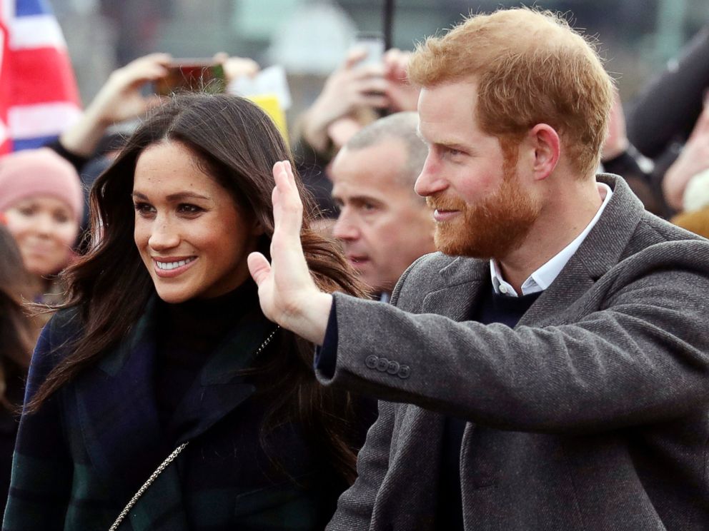 PHOTO: Meghan Markle and Britain's Prince Harry on the esplanade at Edinburgh Castle in Scotland, Feb. 13, 2018.