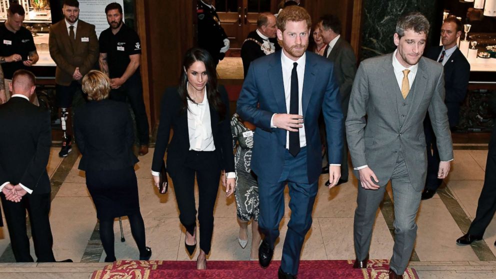 PHOTO: Meghan Markle and Prince Harry arrive to attend the annual Endeavour Fund Awards at Goldsmiths' Hall in London, Feb. 1, 2018.