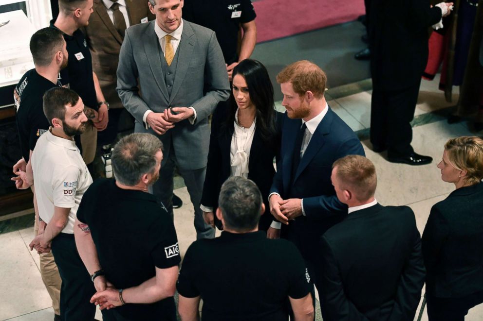 PHOTO: Prince Harry and Meghan Markle celebrated the achievements of wounded, injured and sick servicemen and women who have taken part in sporting and adventure challenges over the last year, Feb. 1, 2018, in London.