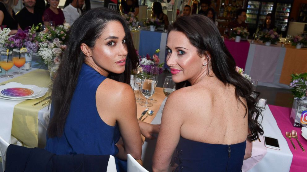 PHOTO: Meghan Markle and Jessica Mulroney attend the Instagram Dinner held at the MARS Discovery District, May 31, 2016, in Toronto, Canada.