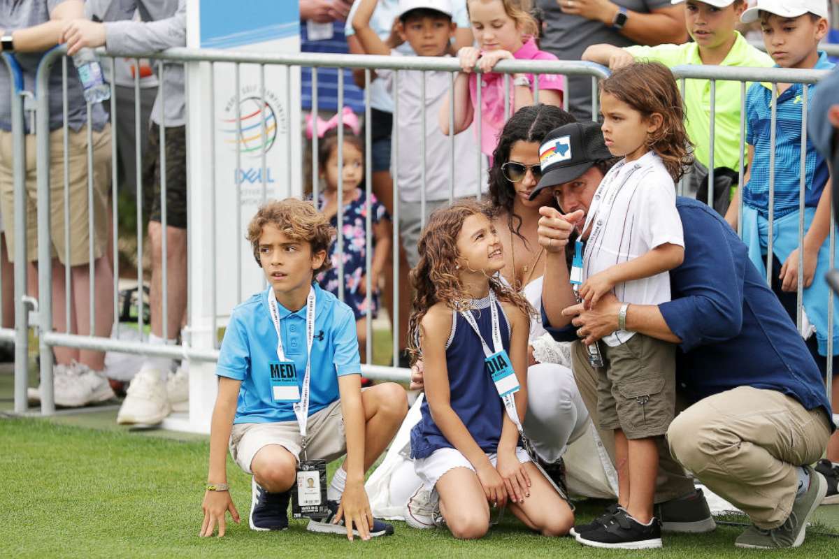 PHOTO: Matthew McConaughey, Camila Alves and their children Levi, Vida and Livingston attend the final round of the World Golf Championships-Dell Match Play at Austin Country Club on March 25, 2018 in Austin.