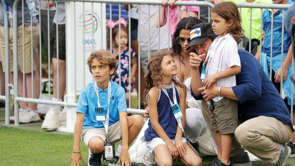 PHOTO: Matthew McConaughey, Camila Alves and their children Levi, Vida and Livingston attend the final round of the World Golf Championships-Dell Match Play at Austin Country Club on March 25, 2018 in Austin.