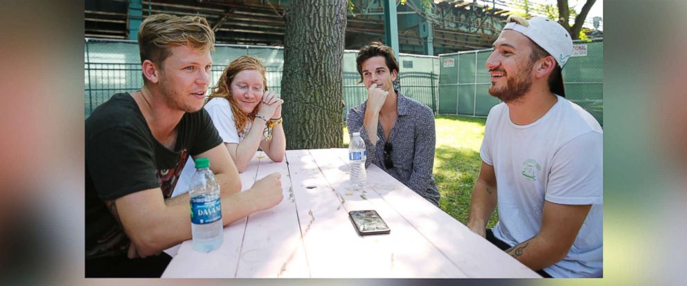 PHOTO:  McKinley Kitts, Zach Grace, Dylan William and Kyle Hill (left to right), of the band flor, spoke to ABC News at The Meadows Music & Arts Festival on Sept. 17, 2017.