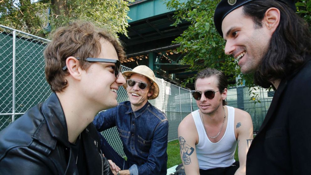 Isom Innis, Mark Pontius, Mark Foster and Sean Cimino (left to right), of the band Foster the People, spoke to ABC News at The Meadows Music & Arts Festival on Sept. 17, 2017.