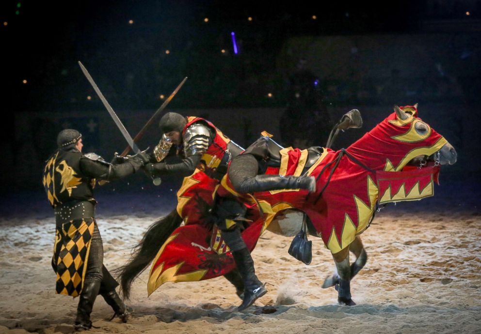 PHOTO: Performers take part in a dinner theater at "Medieval Times" in Lyndhurst, New Jersey, Jan. 4, 2015.