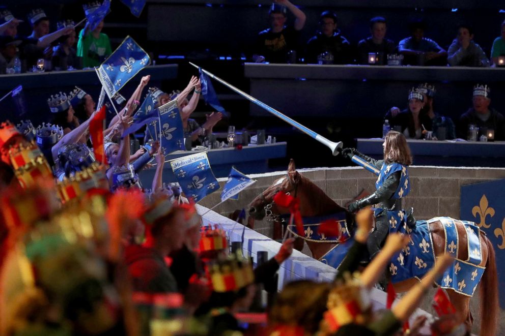 PHOTO: Performers take part in a dinner theater at "Medieval Times" in Toronto, Canada, May 13, 2015.