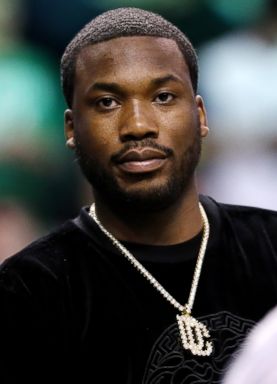PHOTO: Rapper Meek Mill at Game Two of the Eastern Conference Second Round of the 2018 NBA Playoffs between the Boston Celtics and the Philadelphia 76ers at TD Garden, May 3, 2018, in Boston.