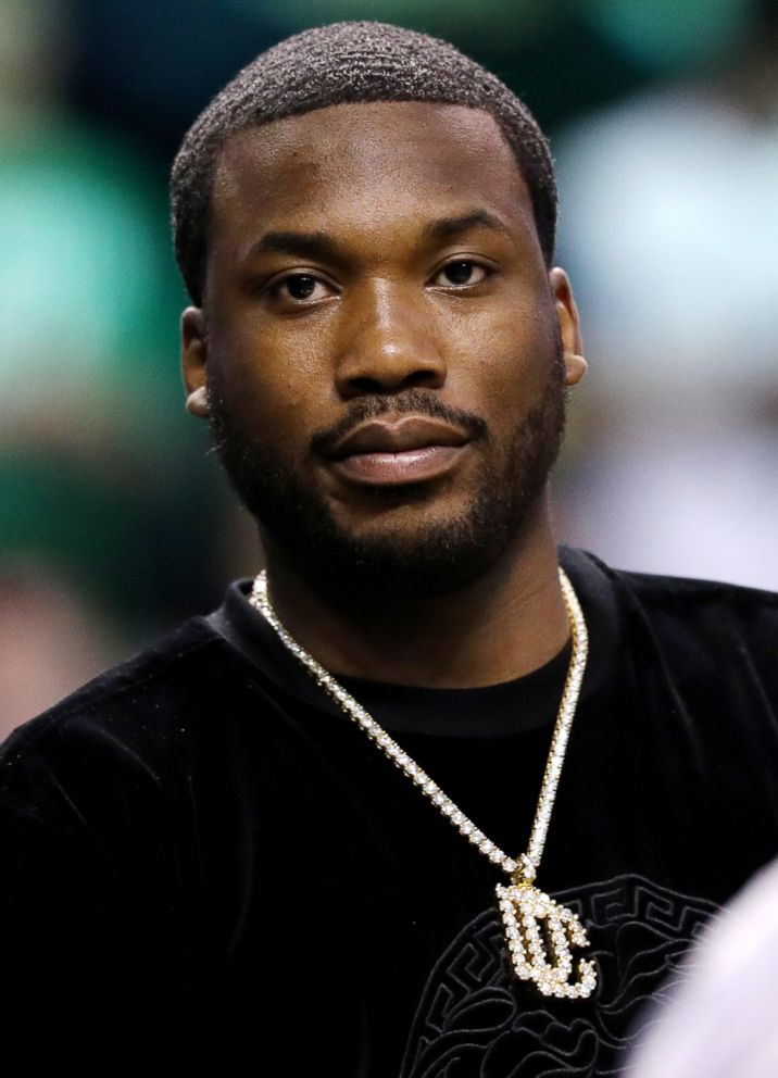PHOTO: Rapper Meek Mill at Game Two of the Eastern Conference Second Round of the 2018 NBA Playoffs between the Boston Celtics and the Philadelphia 76ers at TD Garden, May 3, 2018, in Boston.