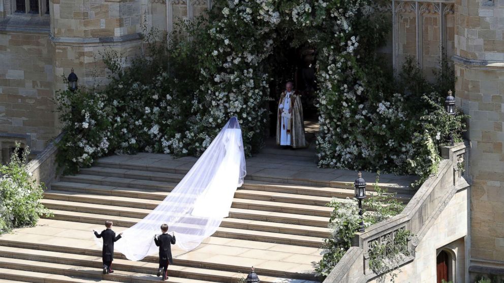 Meghan Markle arrives for the wedding ceremony of Prince Harry and Meghan Markle at St. George's Chapel in Windsor Castle in Windsor, May 19, 2018.