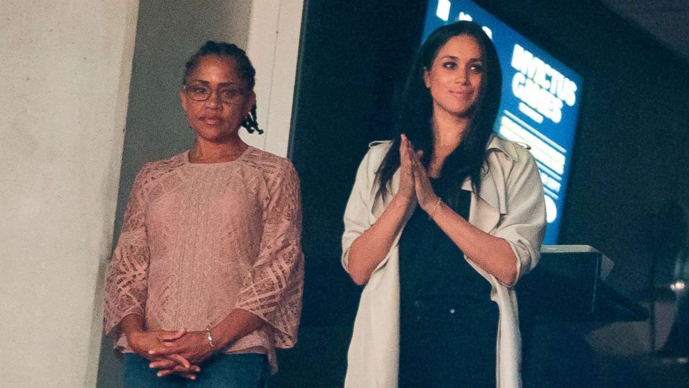 PHOTO: Meghan Markle and her mother Doria Ragland watch the closing ceremonies for the Invictus Games in Toronto, Canada, Sept. 30, 2017.