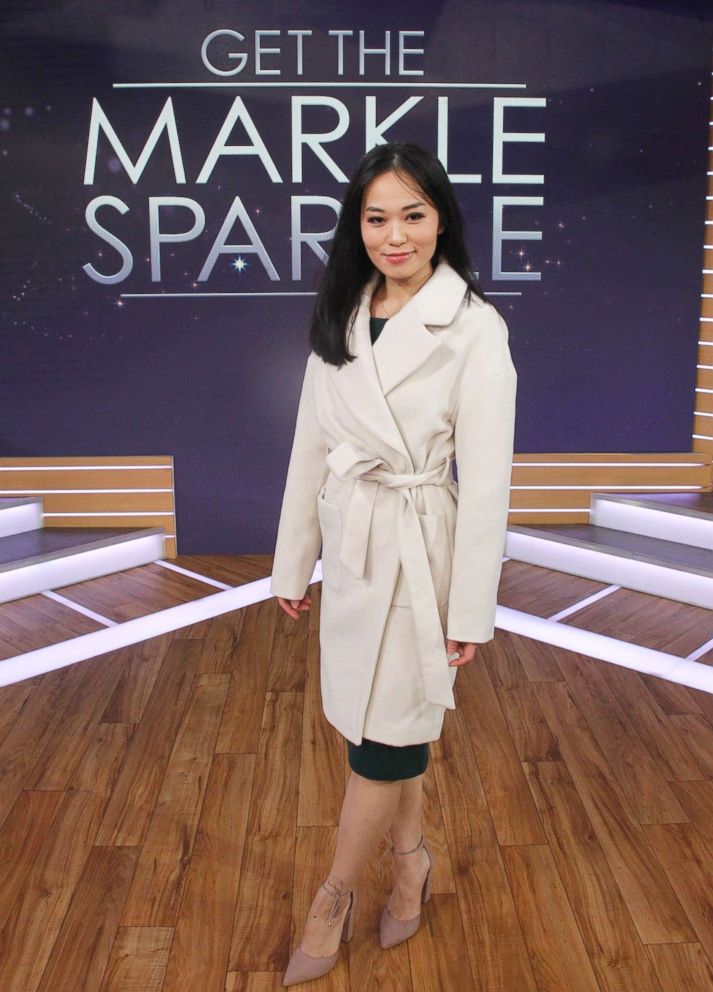 PHOTO: A model appears in an outfit similar to Meghan Markles look at her engagement announcement with Prince Harry.