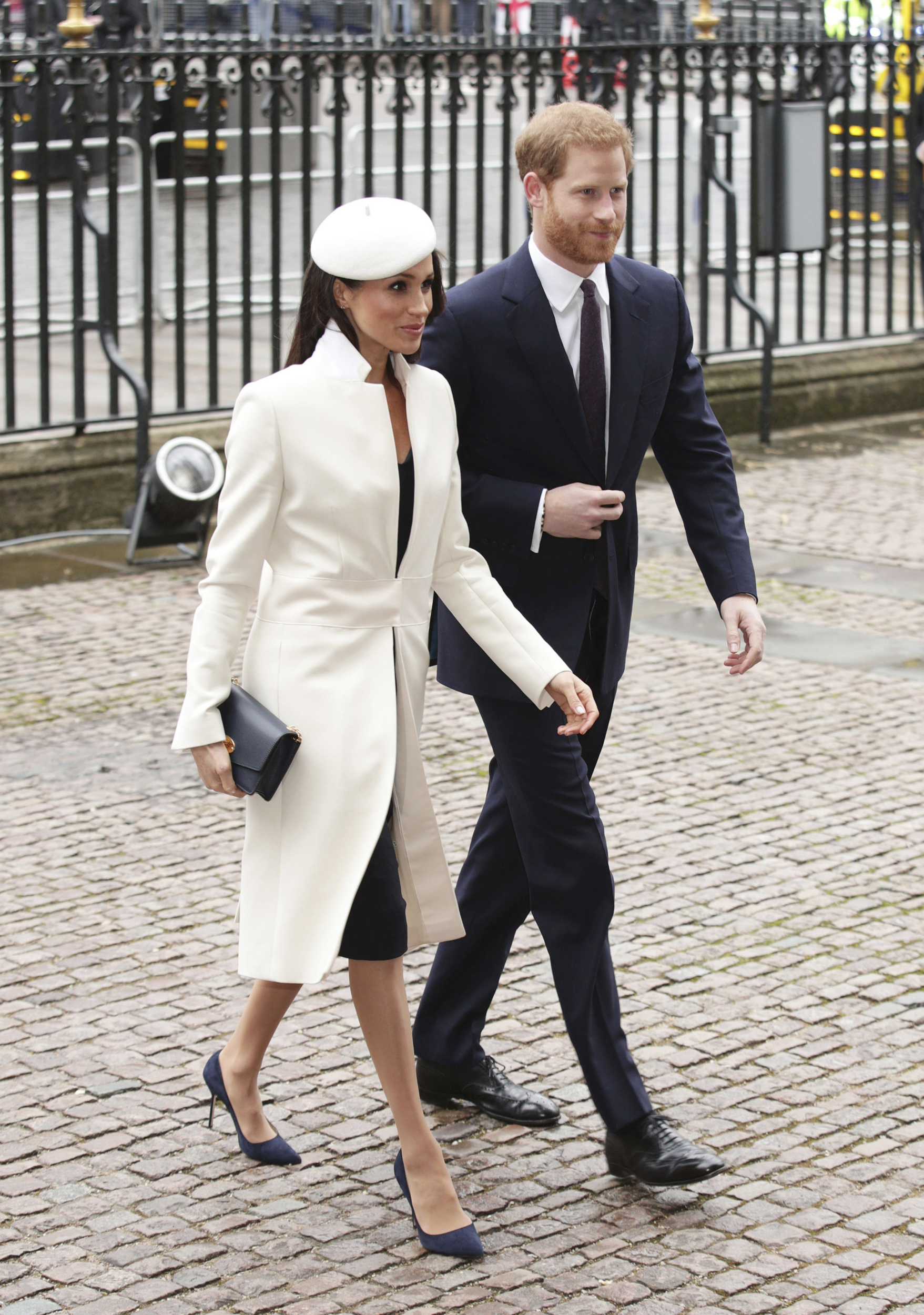 PHOTO: Britain's Prince Harry and Meghan Markle, arrive for the Commonwealth Service at Westminster Abbey in London, March 12, 2018. 