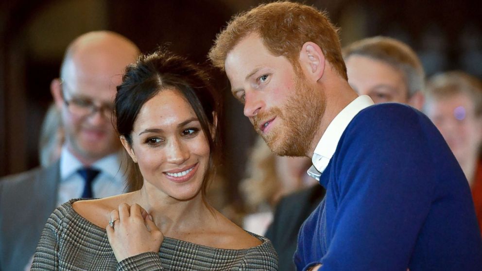 PHOTO: Prince Harry and his fiancee Meghan Markle watch a dance performance by Jukebox Collective during a visit at Cardiff Castle in Cardiff, south Wales, Jan. 18, 2018.