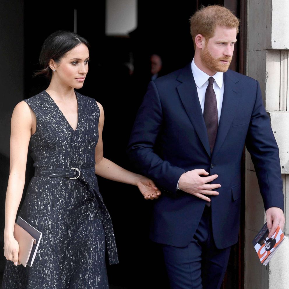 PHOTO: Prince Harry and Meghan Markle leaving after attending a memorial service at St Martin-in-the-Fields in Trafalgar Square, London, April 23, 2018, to commemorate the 25th anniversary of the murder of Stephen Lawrence.