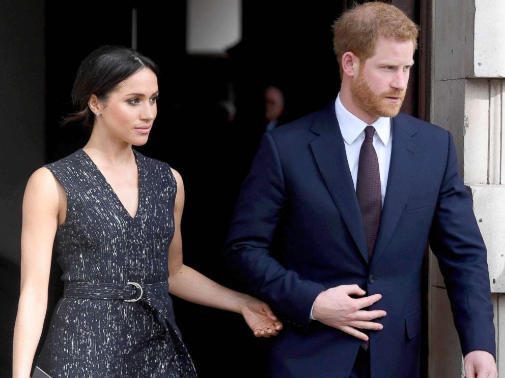 PHOTO: Prince Harry and Meghan Markle leaving after attending a memorial service at St Martin-in-the-Fields in Trafalgar Square, London, April 23, 2018, to commemorate the 25th anniversary of the murder of Stephen Lawrence.