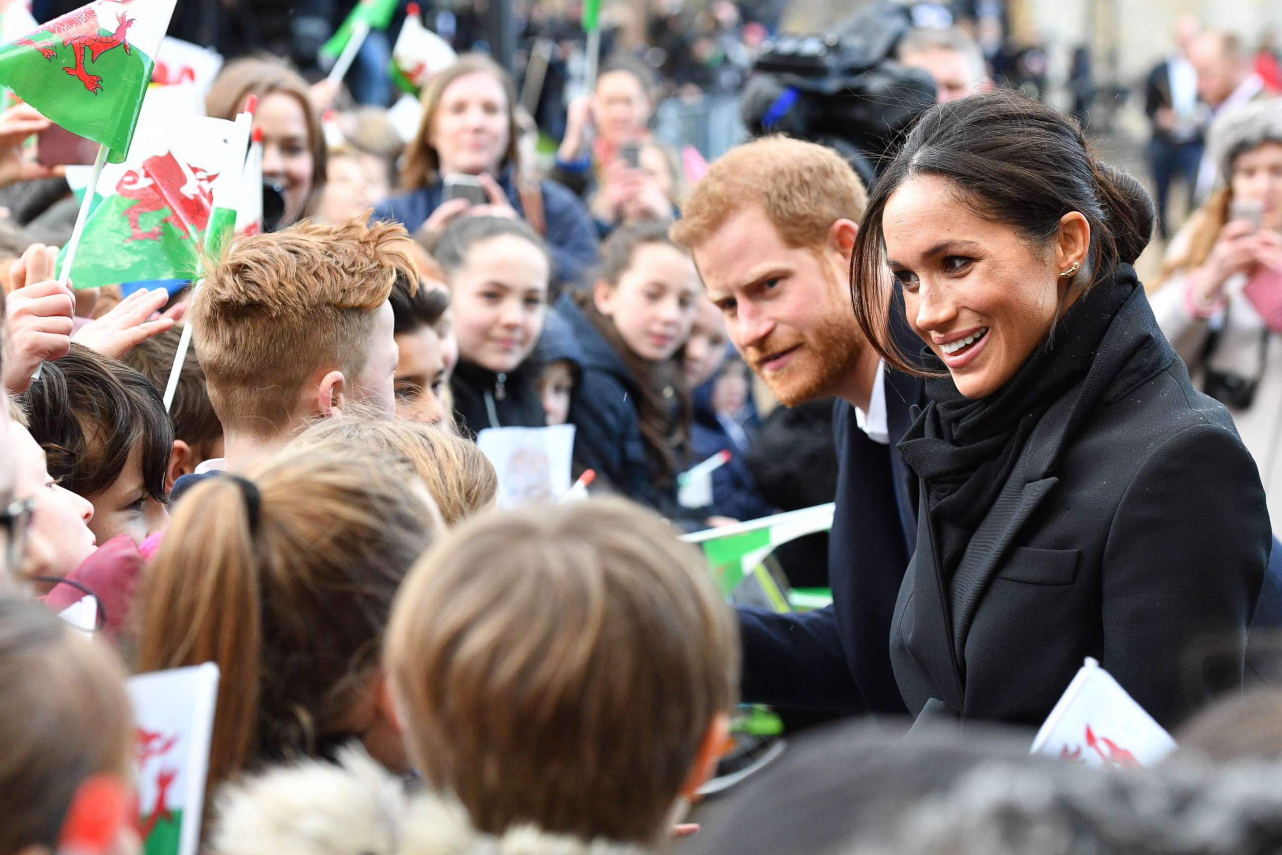 PHOTO: Prince Harry and Meghan Markle visit Cardiff Castle, Jan. 18, 2017, in Cardiff, Wales. 