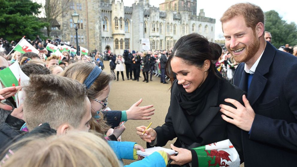 PHOTO: Prince Harry and Meghan Markle visit Cardiff Castle, an iconic building with a history dating back 2,000 years, Jan. 18, 2018, in Cardiff, Wales.