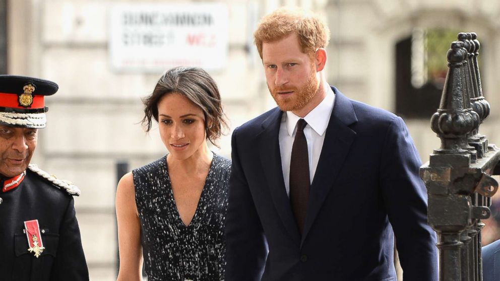 Harry, 33, and Markle, 36, attended a memorial service today, the same day that Harry's sister-in-law, Princess Kate, delivered her third child, a boy.