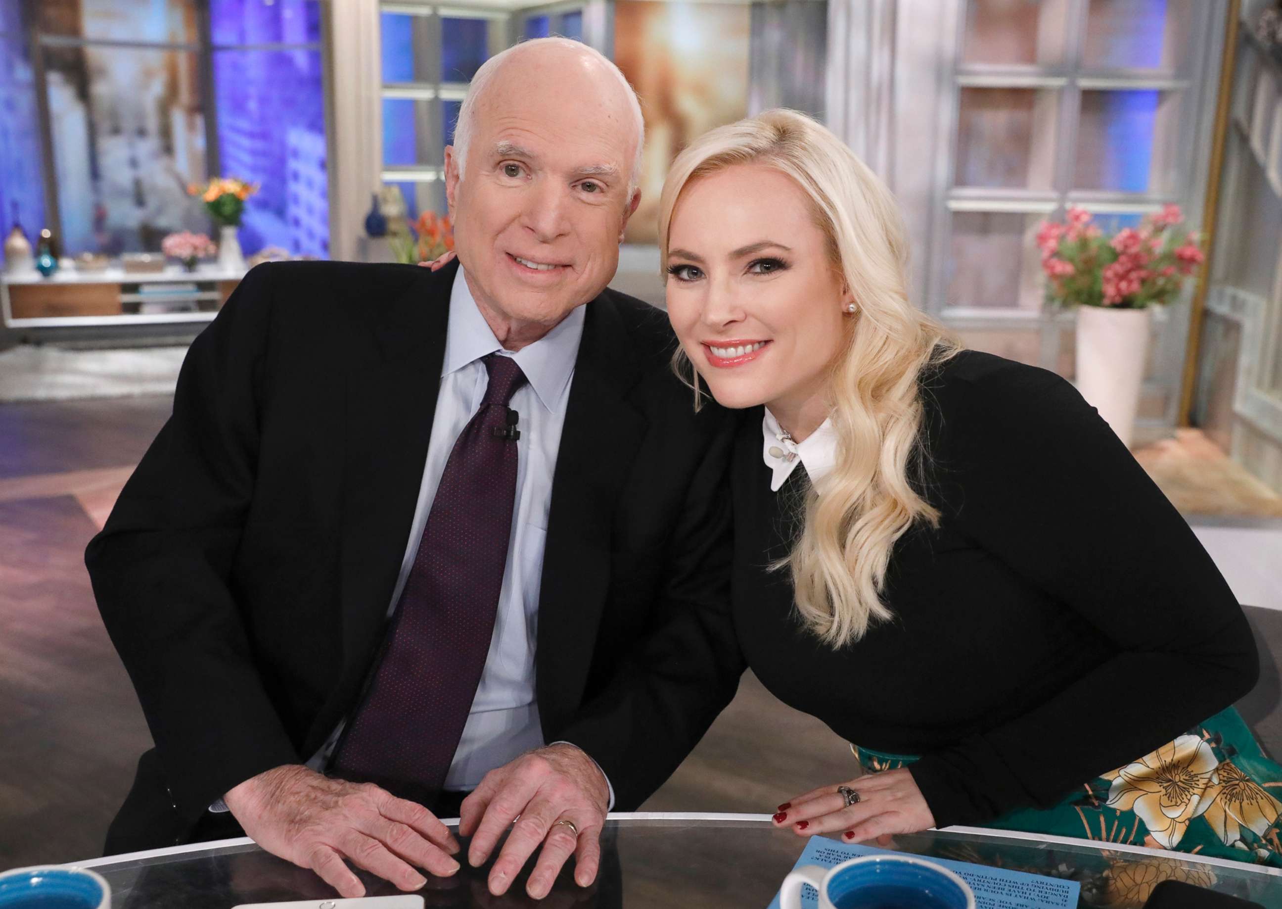 PHOTO: Senator John McCain made a special visit to "The View," Oct. 23, 2017, for his daughter Meghan McCain's birthday.