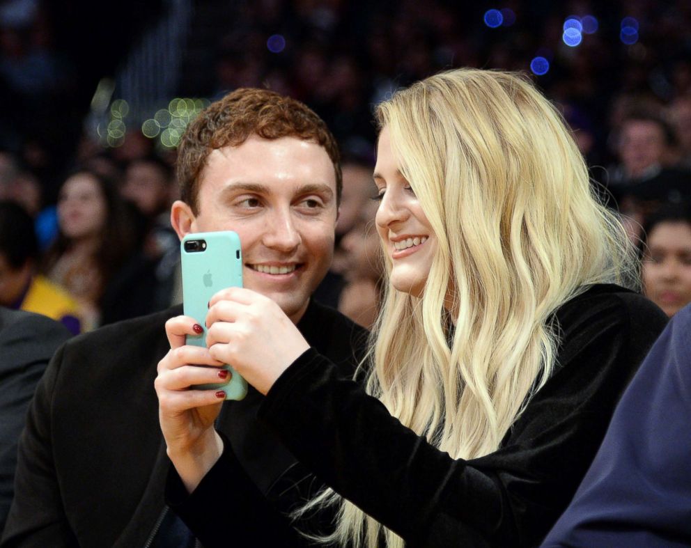 PHOTO: Daryl Sabara (L) and Meghan Trainor attend a basketball game between Los Angeles Clippers and Los Angeles Lakers at Staples Center, March 21 2017, in Los Angeles.